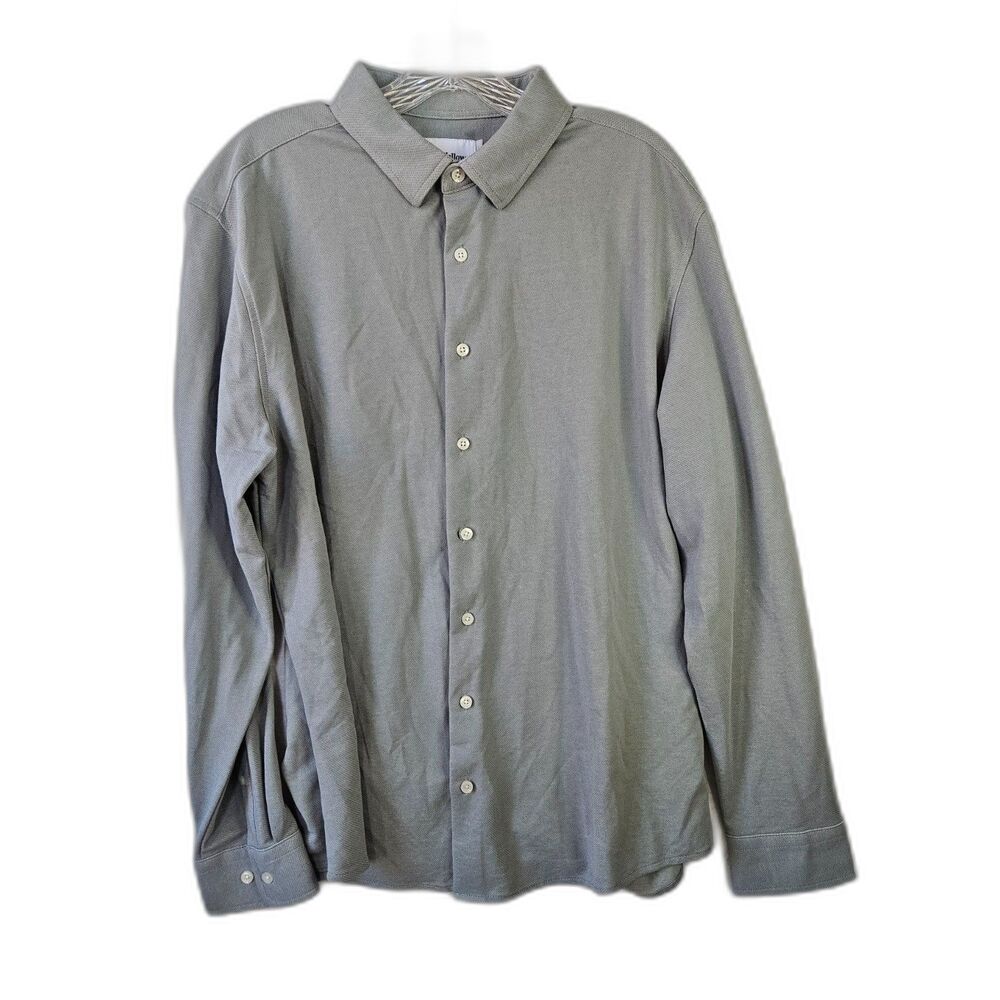 GOODFELLOW Gray Textured Dress Long Sleeve Shirt Large